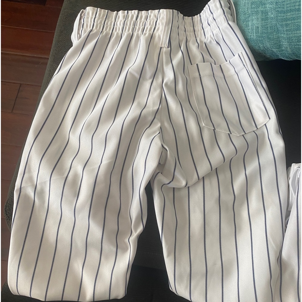 Baseball knicker pants white with navy pin stripes youth size